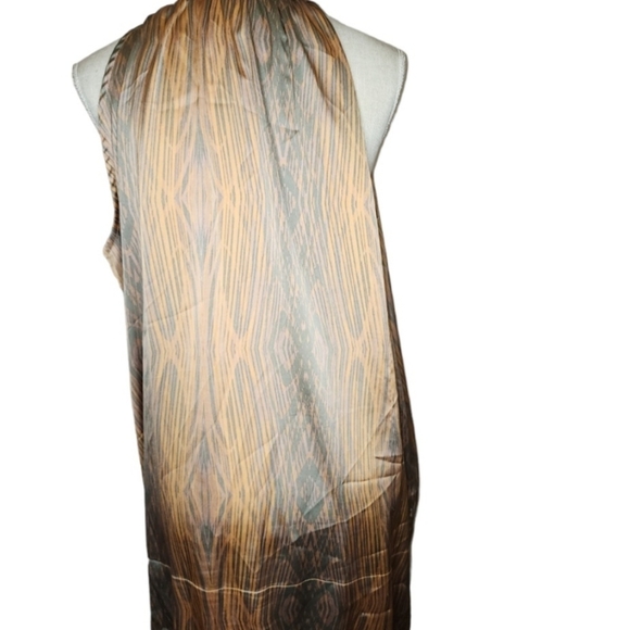 Derek Lam Design Nation Bubble Dress Sleeveless Party XL Peach Gray Faux Wrap - Picture 4 of 8
